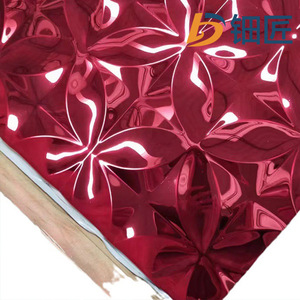 Lámina de acero inoxidable 304 con relieve de diseño de ondas de agua, acabado 8K, personalizable para decoración, marca Tint Craftsman - Product Image 2