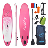 H2OSUP Planche de Stand Up Paddle Gonflable Rose Certifiée CE pour Femme Portable 10'6ft Garantie 3 Ans Ensemble Complet Aileron Unique