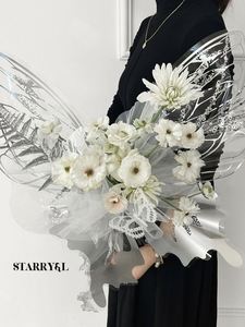 Papier d'emballage pour fleurs en plastique OPP imperméable, forme papillon en cristal, 50*56cm, nouveau, populaire, très vendu - Product Image 5