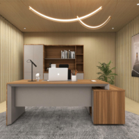 Bureau de direction moderne en L sur mesure pour PDG, directeur, en bois massif, extensible, convertible, avec tiroirs de rangement, table de bureau stable
