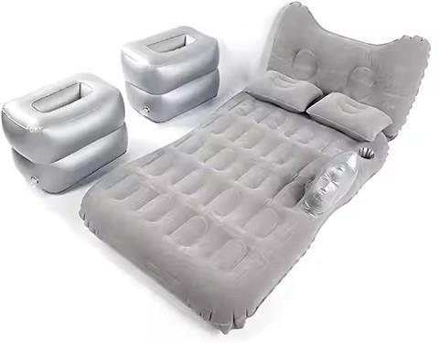 Modern Inflatable Mattress Bedroom Park Travel-Thickened Camping Sleeping Head Guard Fabric Lathe Flocking Block Bed Outdoor Car