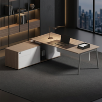 Meubles de bureau exécutifs modernes en forme de L de luxe, table de direction, bureau de PDG et de patron, bureau de direction
