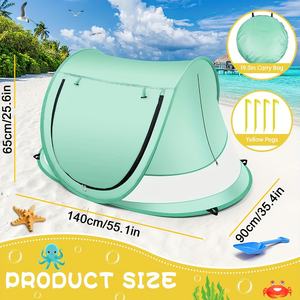 Abri pare-soleil pop-up, auvent en aluminium et fibre de verre, tente de plage pour bébé, tente de jeu pour enfants, jouet pour le camping en plein air - Product Image 2