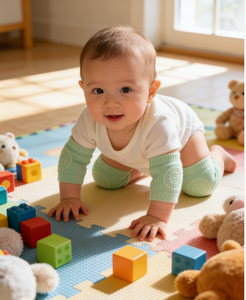 Protège-genoux et coudes antidérapants en polyester pour enfants, manches de protection pour bébés ramper en été, vente en gros - Product Image 3