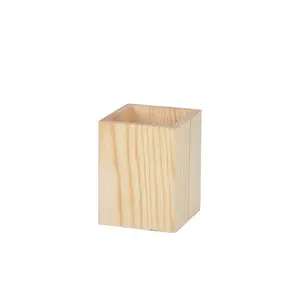 Wholesale Log Colour Student Simple Desktop Storage Stationery Wooden Pen Holder