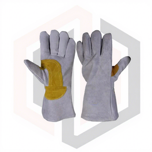 Guantes de Soldadura Reforzados con Piel Dividida, Guantes de Seguridad Completos, Flexibles, Transpirables, Resistentes a Desgarros, Aislantes del Calor, Antiestáticos - Product Image 1