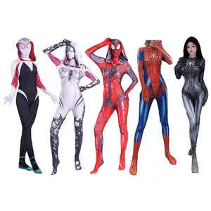 Sexy Adult Disfraz Spider Woman Costume Red Mary Jane Suit Gwen Stacy Spider Venom Costume For Comic Con