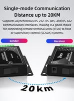 DTECH IOT9077 Módem de Fibra Óptica Monomodo 3 en 1 RS232/485/422 SC, Extensor Serial