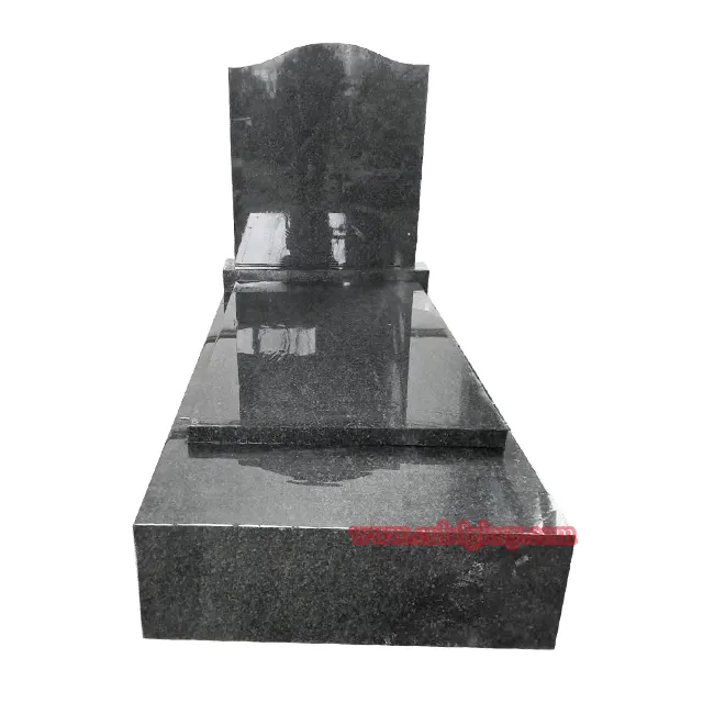 Cementerio moderno diseño de monumento piedra tallada arte escultura lápida rectángulo negro mármol pulido lápida