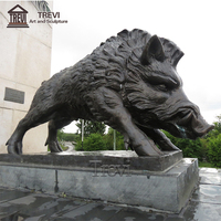 Statues d'animaux sauvages en métal extérieur de taille réelle Sanglier De Porc Sauvage En Bronze Cochon Sanglier Sculptures