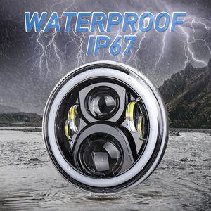 OVOVS 7 Zoll Halo Scheinwerfer mit High <span class=keywords><strong>Lo</strong></span> Beam Weiß DRL Amber Blinker Angel Eyes für 2007-2018 Jeep Wrangler JK JKU LJ TJ CJ - Product Image 6