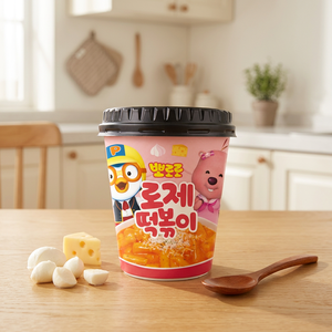 <span class=keywords><strong>Pororo</strong></span> Nongga Fideos Instantáneos Picantes con Queso, Bocadillo de Pastel de Arroz Frito, Sabor a Pollo Cremoso, Estilo <span class=keywords><strong>Coreano</strong></span>, Listo para Comer, 115g, 12 Unidades - Product Image 4