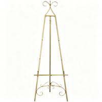 Chevalet trépied réglable en métal doré, revêtement anti-rouille par poudrage, pour exposition d'art moderne, présentoir pour lieux de mariage
