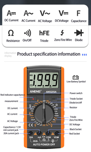 เครื่องวัดมัลติมิเตอร์แบบดิจิตอล LCD สำหรับผู้ผลิตขายส่ง แบบพกพา - Product Image 3