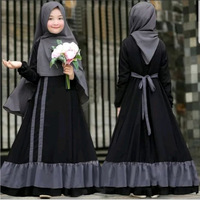 Abaya Musulmane En Gros Pour Enfants Filles, Robe Longue De Ramadan Avec Hijab, Burqa Maxi Pour Bébés Filles Et Petits Enfants