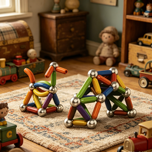 Set di Aste Magnetiche Grandi Eli Toys in Plastica ABS, Blocchi da Costruzione Fai-da-Te, Giocattolo Educativo per Costruzioni, Multi-età 4+ Prescolare e Scuola - Product Image 1