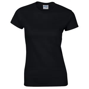Camisa giratória 180g para mulheres, gola redonda 100% anel de algodão adulto manga curta suporte camisa personalizada e logotipo