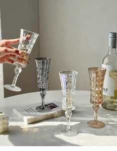 Copas de Champán de <span class=keywords><strong>Cristal</strong></span> Tallado Estilo Retro Francés, Patrón de Diamantes, Copas con Tallo para Vino Espumoso, Cócteles, Bodas, Banquetes, Regalo de Inauguración de Casa - Product Image 5