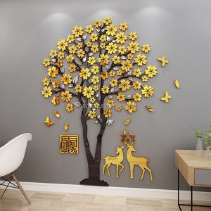 Autocollants muraux en acrylique 3D, décoration de maison, <span class=keywords><strong>stickers</strong></span> muraux créatifs pour salon, <span class=keywords><strong>romantique</strong></span>, arbre de cerisier - Product Image 1