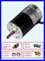 Moteur DC à couple élevé de 38 mm, 12 V 24 V 10000 tr/min, micro-moteur électrique réversible, compact, à vitesse variable, faible bruit pour outils électriques