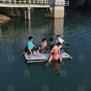 Precio con descuento, punto de caída, agua, ocio, bote de remos plegable, muelle de pontón flotante inflable, plataforma de pesca flotante estática - Product Image 2