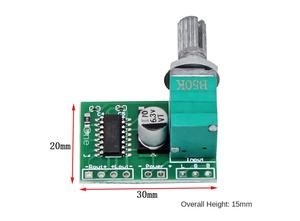 SMJ บอร์ดเครื่องขยายเสียงขนาดเล็กช่องคู่ทำด้วยตนเองโมดูลขยายเสียงแบบดิจิทัล DC5V มินิโมดูลปรับโทนเสียงแบบสวิตช์ - Product Image 6