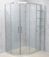 Cadre en aluminium Portable forme demi-ronde salle de bain cabines de douche enceinte chambres bain coulissant porte de douche en verre avec M étanche