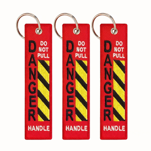 Llavero Jet Tag Bordado Personalizado con Diseño de Marca Promocional, Letras de Advertencia para Tripulación de Vuelo, Avión y Coche, y Logotipo de Texto - Product Image 4