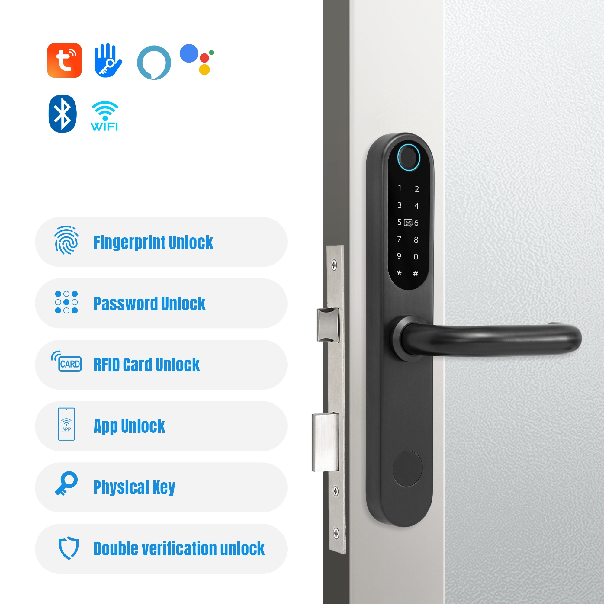 HUNE IP65 Waterproof 316 Stainless Steel Smart Door Lock System with App Digital Lock Code Password TT Lock for Residence · image 2