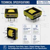 Convertisseur de courant électrique monophasé 220V/110V, transformateur SMPS toroïdal haute fréquence 12V à bobine 220V/380V pour alimentation UPS
