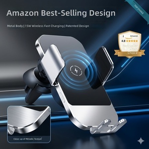 <span class=keywords><strong>Cargador</strong></span> Inalámbrico para Auto de 15W, con Soporte de Aluminio, Carga Rápida de 360° °   Soporte Giratorio para Teléfono Móvil para iPhone y <span class=keywords><strong>Samsung</strong></span> con Logotipo Personalizado - Product Image 4