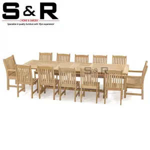 13 pieces dining set high quality teak wood outdoor furniture patio garden furniture