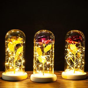 Cadeau romantique de la Saint-Valentin, décoration de mariage, cloche en verre pour l'intérieur et l'extérieur, fleurs éternelles préservées, cadeau pour la fête des mères - Product Image 1