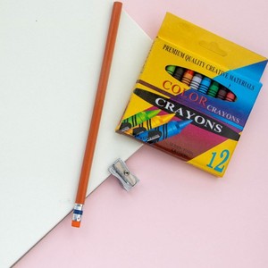 Bán Buôn Tùy Chỉnh 12-Màu Sắc Không Độc Hại Trẻ Em Của Sơn <span class=keywords><strong>Crayon</strong></span> Set Với Bút Chì Và Mài - Product Image 3