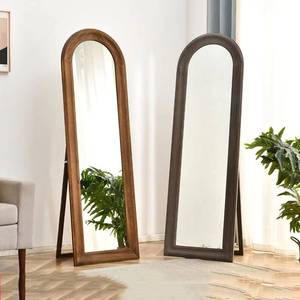 Miroir mural grand format en bois massif rétro personnalisable 2025, style Art déco, style moderne du milieu du siècle, simple, pleine longueur, salle de bain, salon - Product Image 4