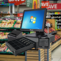 OCOM Nouvelle Caisse Enregistreuse Windows 15 Pouces avec Écran Tactile, Système TPV Tout-en-un