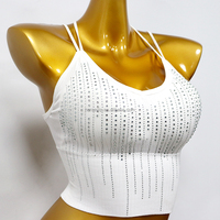 T151 Vente en gros de bustiers, corsets en cristal, vêtements de danse exotiques, costumes sexy en strass élastiques