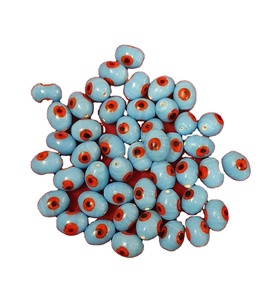 Evil Eye Natural Crystal Silver Cotted Gemstone Beads Hebras de cuentas de vidrio de múltiples formas para la fabricación y decoración de joyas - Product Image 1