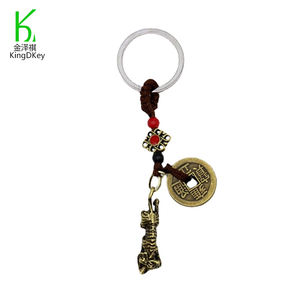 Porte-clés personnalisé vintage avec <span class=keywords><strong>horoscope</strong></span>, pièce de monnaie en bronze antique, pendentif avec les 12 signes du zodiaque chinois - Product Image 4