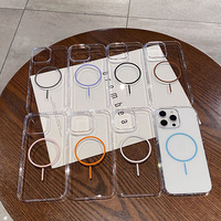 Étui de téléphone magnétique transparent antichoc pour iPhone 16 15 17 14 Pro Max X Xr Xs Max