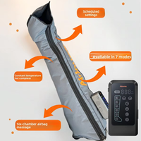 Bottes de récupération pour les jambes à compression d'air progressive séquentielle, 6 chambres, sans fil, panneau tactile, 6 modes, rechargeables par Type C