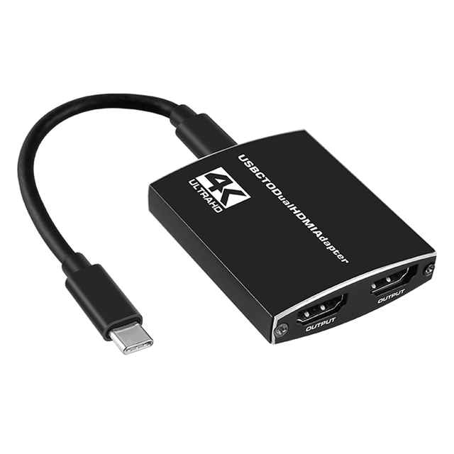 USB C to Dual HDMI Digital AV Adapter,USB 3.1 Type C to HDMI 2 Dual Display Converter 4K 60hz with 3.5mm Audio Out for MacBook