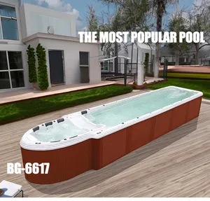 2023 nova venda 12 metros longo BG-6617 acrílico infinito natação piscina ao ar livre spa