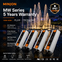 MINJON IP67 Étanche 93% Haute Efficacité 12V 200W SMPS Alimentation à découpage CA/CC à sortie unique Boîtier en aluminium Garantie 5 ans