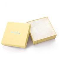 Boîte à bijoux en Carton écologique 3.5x3.5x1 ", Carton Kraft personnalisé, boîte à bijoux fins, boîtes à bijoux en Carton avec coton rempli