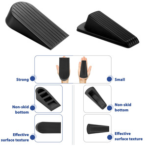 Cross-Border Heavy Duty Black <strong>Rubber</strong> Door <strong>Stop</strong> Plus Size Floor Card Wedge Sturdy Door Bottom for Card &amp; Door Stoppers - Product Image 5