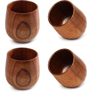 Vaisselle écologique, tasses à thé en bois, bois massif naturel de qualité supérieure, tasses à thé, café, vin, bière, mug pour boire - Product Image 1