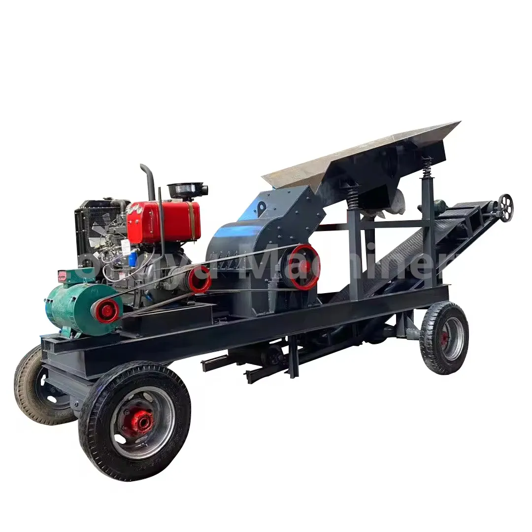 On Sale mobile rock crushing soil hammer crusher price mini small gold ore stone grinding hammer mill crusher machine