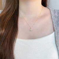 18K Gelbgold Labor-Gezüchteter Diamant-Anhänger Halskette Göttin Elegant Anmutig Fee Voll Besetzt mit Diamanten Verstellbares Damen-Zierstück
