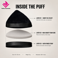Poudre de maquillage en velours de haute qualité, lavable, réutilisable, végane, sans latex, douce et durable, avec logo personnalisé, très vendue